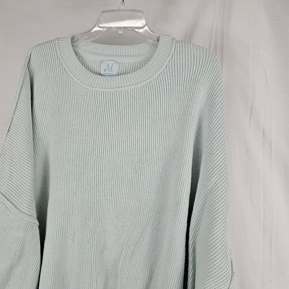 Shop The Mint Give You Joy Light Green Dolman SweaterWomen's Size Large - Picture 5 of 8